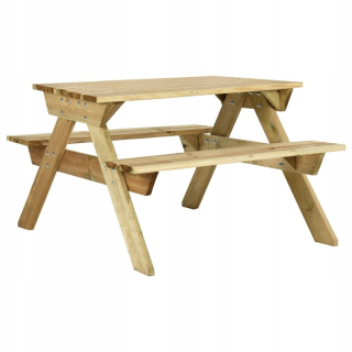 Záhradný stôl, stolík - Piknikový stôl s lavicami 110x123x73cm Pine Vidaxl