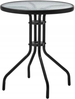 Balkonový, terasový stôl - Záhradný stôl Sklenený barový stôl BISTRO 60 cm