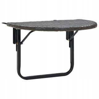 Záhradný stôl, stolík - Balkónový stôl, Brown, 60x60x40 cm, Rattan PE