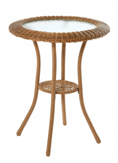 Záhradná súprava nábytku - Balkónový stolík Rattan Glass Priemer