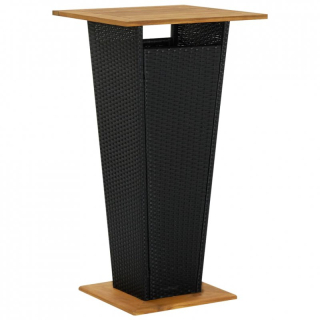 Záhradný stôl, stolík - Stĺpová tabuľka, čierna, 60x60x110 cm, Rattan PE I