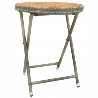 Záhradný stôl, stolík - Čajový stôl, šedá, 60 cm, ratan pe i