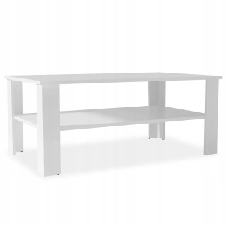 Záhradný stôl, stolík - Konferenčný stolík, 100x59x42 cm, čipboard, biela