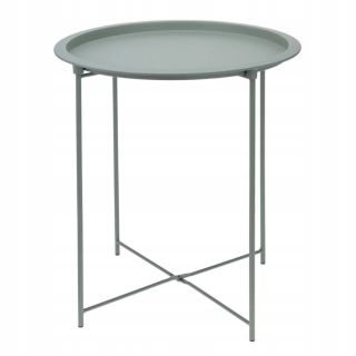 Záhradný stôl, stolík - Okrúhly záhradný stôl ⌀120 cm šedá s čiernou malou