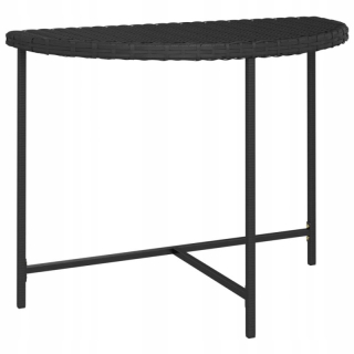 Záhradný stôl, stolík - Záhradný stôl, čierny, 100x50x75 cm, Rattan PE