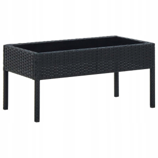 Záhradný stôl, stolík - Záhradný stôl, čierny, 75x40x37 cm, Rattan PE