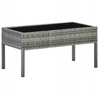Balkonový, terasový stôl - Záhradný stôl, Gray, 75x40x37 cm, Rattan PE