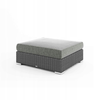 Záhradný stôl, stolík - Tabuľka / Pouf Milano (so skleneným a vankúšom) šedá