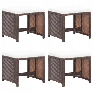 Záhradný stôl, stolík - Stoles 4 ks. Polirattan Brown Vidaxl