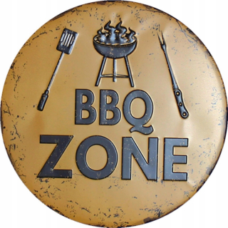 Grilová zóna okrúhla kovová značka BBQ Zone 30 cm