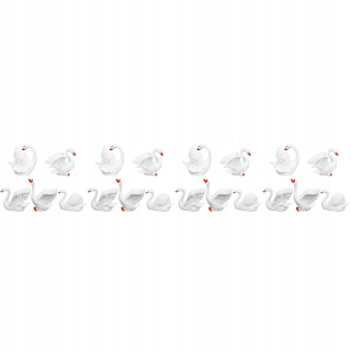 Swan sochárska biela labuť ornament Cake 20 PCS