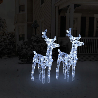 Vianočný sob 2 ks. 80 Cold White LED