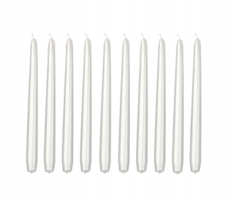 Pearl metalizované sviečky - 24 cm - 10 ks