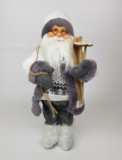 Santa Claus stredne stojaci 50 cm lyžiar