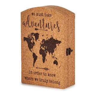 Kľúčová šatníková mapa World Map Brown MDF Cork (