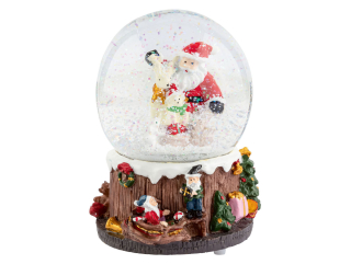 Snowball Glass Santa Claus s hudobnou skrinkou sneh