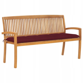 Záhradná lavica, lavička - Naskladaná záhradná lavica s vankúšom, 159 cm, Dre