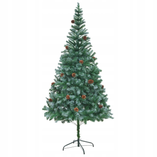 Umelý vianočný stromček s kužeľmi, 210 cm
