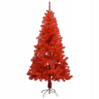 Umelý vianočný stromček s stojanom, červená, 120 cm, p