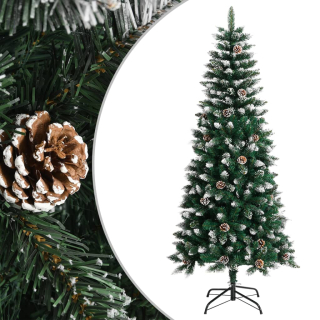 Umelý vianočný stromček s stojanom, zelený, 150 cm, PV