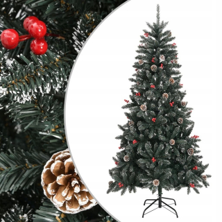 Umelý vianočný stromček so zeleným 210 cm stojanom PVC