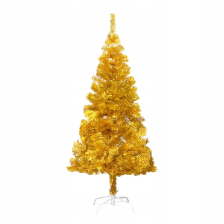 Umelý vianočný stromček s stojanom, zlato, 150 cm, domáce zviera