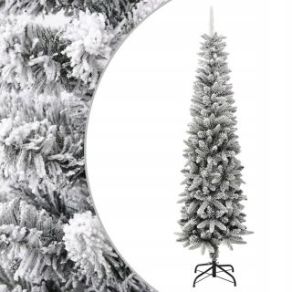 Umelý štíhly vianočný stromček pokrytý snehom 240 cm pv