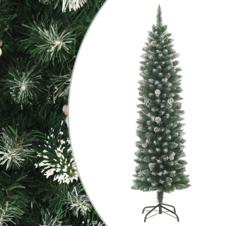 Umelý úzky vianočný stromček s PVC stojanom 180 cm