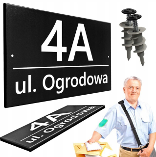 Poštová schránka - Čierna tabuľka adries Solid House Číslo UV tlač