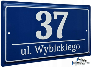 Odkazová tabuľka s adresou. Číslo domu - Metallowa