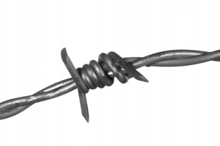 Ostnatý, napínací drôt - Lacný galvanizovaný ostnatý drôt 50 MB hrúbky 1,6 mm