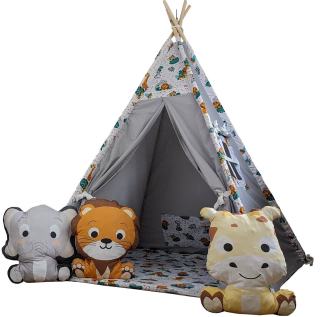 Stan pre deti - STAN TIPI JUNGLE TEEPEE + 3 ZVIERATKÁ + DETSKÝ STABILIZÁTOR DETI