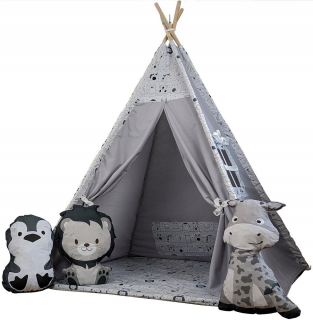 Stan pre deti - Tipi Madagaskar stan Teepee +3 Zvieratá + stabilizátor detí detí
