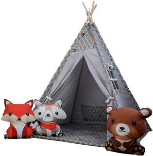 Stan pre deti - MEDVEDY TIPI V LESNOM TEEPEE STANE +3 ZVIERATKÁ + DETSKÝ STABILIZÁTOR DETI