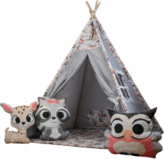 Stan pre deti - Tipi Forest Zuchy Stan Teepee +3 Zvieratá + stabilizátor detí detí