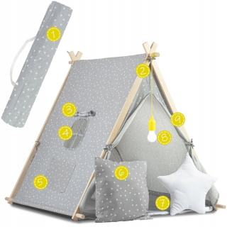 Stan pre deti - Tipi stan pre deti vankúšová lampa LED bavlnená prémiová nukido