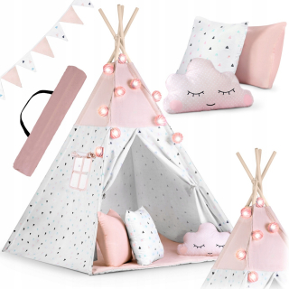 Stan pre deti - TIPI vigvamový stan pre deti TEEPEE Garland Pillows Nukido Stabilizer