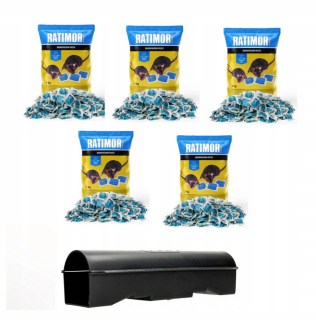 Repelent, plašič  pre zvieratá - Trutka Myš a potkany 5x1 kg + deratizačný podávač