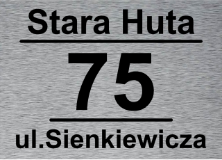 Názov adresy na ulici hliníkového čísla