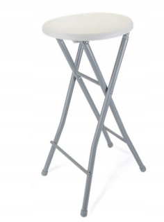 Záhradné kreslo - Vysoká stolička 71 31 cm biela šedá skladacia taer