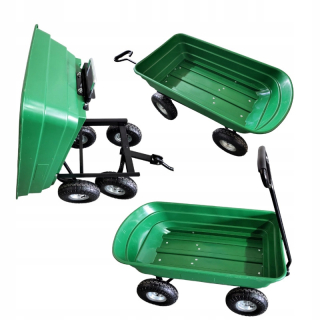 Záhradný vozík - Wheelbarrow, 3in1 75L Transport Carrier. Pevná zelená