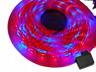 Lampa na pestovanie raslín - 5m pestovateľská páska na pestovanie rastlín, IP65 vodotesná.Sada s napájacím zdrojom