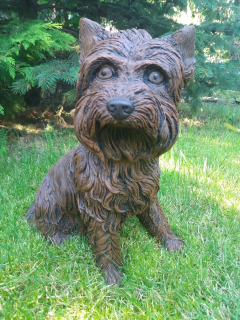 Terrier Schnauzer betón figuríny záhradná figurína