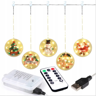 Svetelný stĺp do záhrady - USB/batéria prevádzkovaná 4,5 m 130Leds 8modes vianočné závesné svetlá