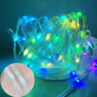Svetelný stĺp do záhrady - USB Bluetooth Smart LED Light String WS2812B Copper Wire Fairy Garland