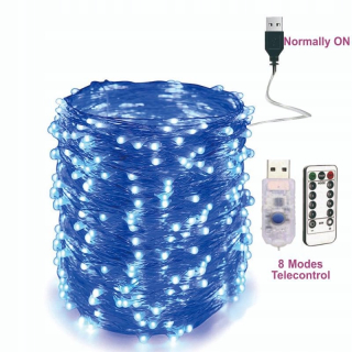 USB LED reťazec svetla 5M / 10M / 20M Diaľkové ovládanie 8Mode