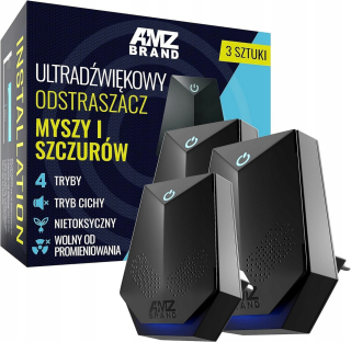 Repelent, plašič  pre zvieratá - Ultrazvukový odpudzovač 3 ks AMZ BRAND