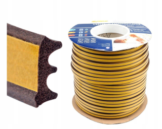 Tesnenie okna a dverí EPDM, Typ E, bronz 150 m