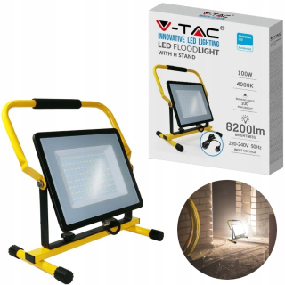 Záhradné halogény - V-TAC Samsung LED LED svetlo svetlo studeného projektora na statívu 3M 100W kábla