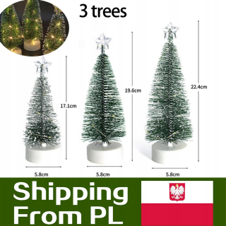 Vinter LED mini zelený vianočný stromček figurín 15 cm 3 ks